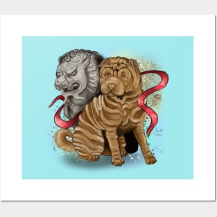 Chinese Zodiac Year of the Dog Sherpei Posters and Art